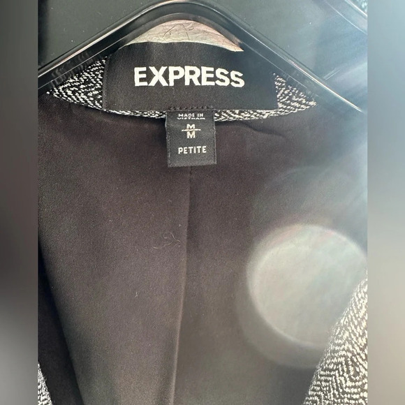 Express Black Gray Pattern Blazer |MP - Picture 3 of 4